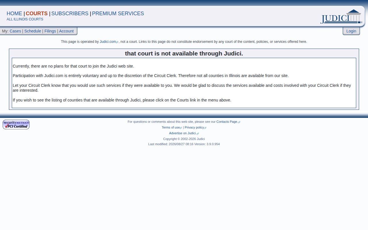 Judici Shelby County public court case search interface