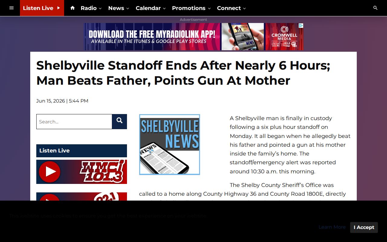 Narrative Shelbyville incident coverage related to Shelby County arrest reporting
